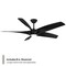 Modern Forms Fans Zephyr Indoor or Outdoor Smart Ceiling Fan 2700-3000-4000-5000K LED in Matte Black FR-W2401-62L-MB - alternate 9